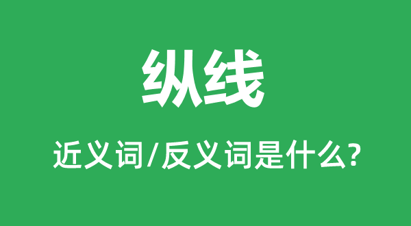 縱線的近義詞和反義詞是什么,縱線是什么意思