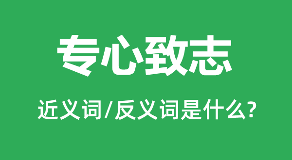專心致志的近義詞和反義詞是什么,專心致志是什么意思