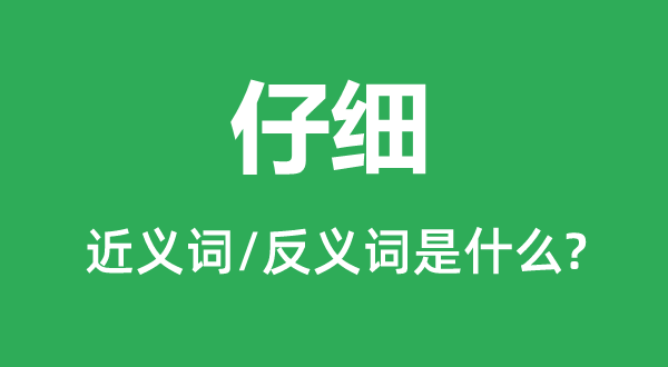 仔細(xì)的近義詞和反義詞是什么,仔細(xì)是什么意思