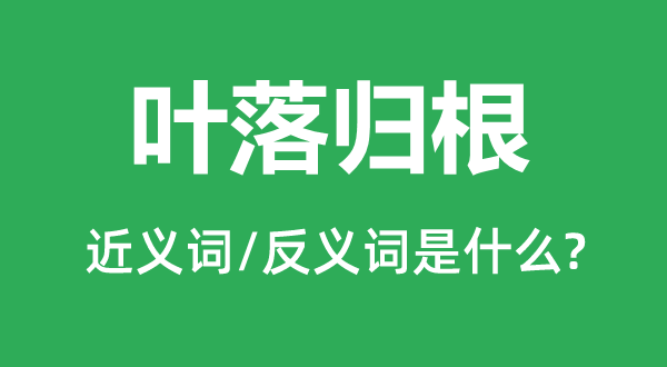 葉落歸根的近義詞和反義詞是什么,葉落歸根是什么意思