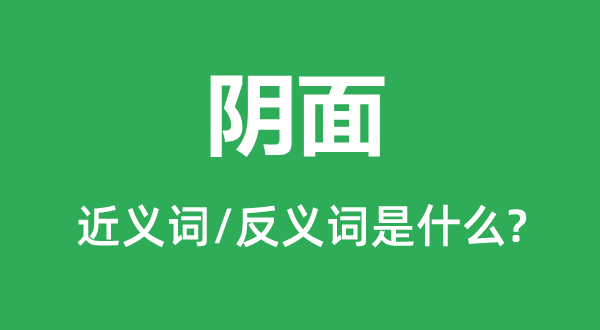 陰面的近義詞和反義詞是什么,陰面是什么意思