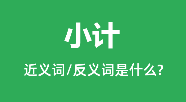 小計的近義詞和反義詞是什么,小計是什么意思