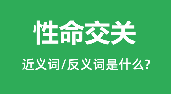 性命交關(guān)的近義詞和反義詞是什么,性命交關(guān)是什么意思