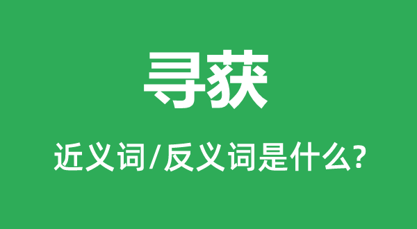 尋獲的近義詞和反義詞是什么,尋獲是什么意思