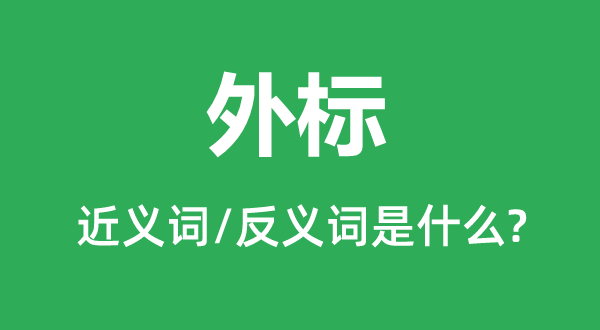 外標(biāo)的近義詞和反義詞是什么,外標(biāo)是什么意思