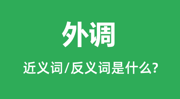 外調的近義詞和反義詞是什么,外調是什么意思