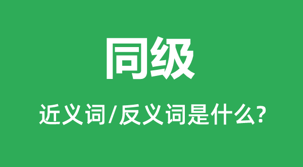 同級(jí)的近義詞和反義詞是什么,同級(jí)是什么意思