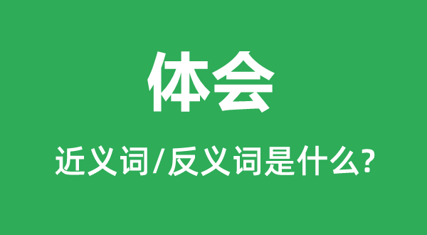 體會的近義詞和反義詞是什么,體會是什么意思