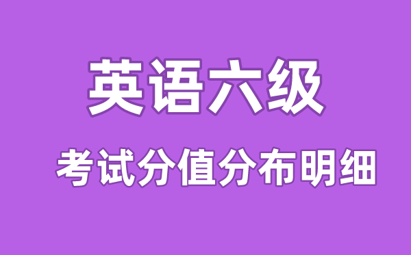 大學(xué)英語六級(jí)考試分值分布明細(xì),六級(jí)分?jǐn)?shù)分配情況