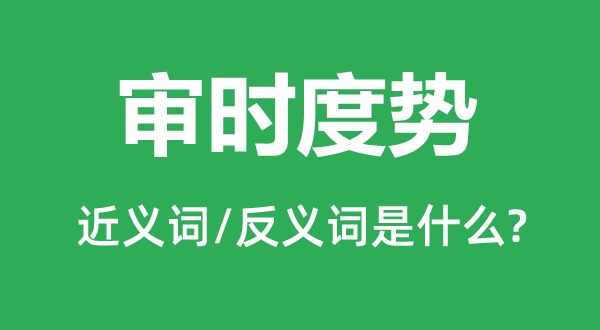 審時(shí)度勢(shì)的近義詞和反義詞是什么,審時(shí)度勢(shì)是什么意思