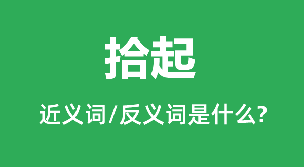 拾起的近義詞和反義詞是什么,拾起是什么意思