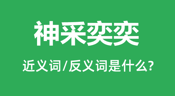 神采奕奕的近義詞和反義詞是什么,神采奕奕是什么意思
