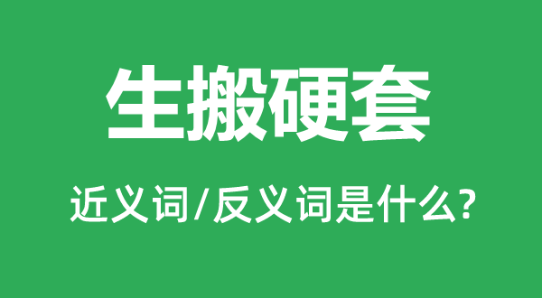 生搬硬套的近義詞和反義詞是什么,生搬硬套是什么意思