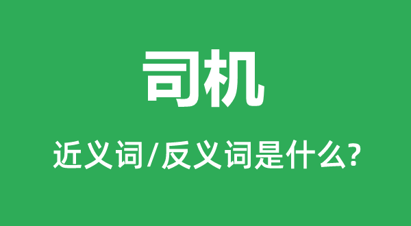 司機(jī)的近義詞和反義詞是什么,司機(jī)是什么意思