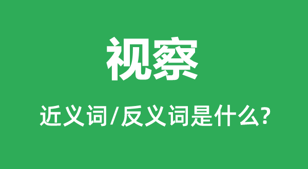 視察的近義詞和反義詞是什么,視察是什么意思