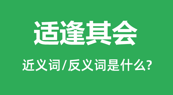 適逢其會的近義詞和反義詞是什么,適逢其會是什么意思