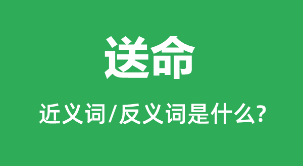 送命的近義詞和反義詞是什么,送命是什么意思