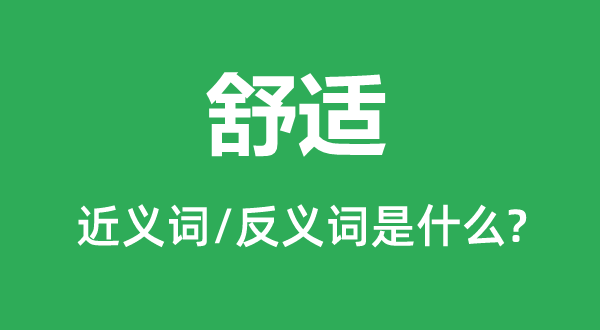 舒適的近義詞和反義詞是什么,舒適是什么意思