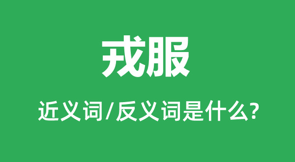 戎服的近義詞和反義詞是什么,戎服是什么意思