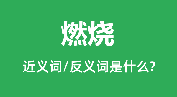 燃燒的近義詞和反義詞是什么,燃燒是什么意思