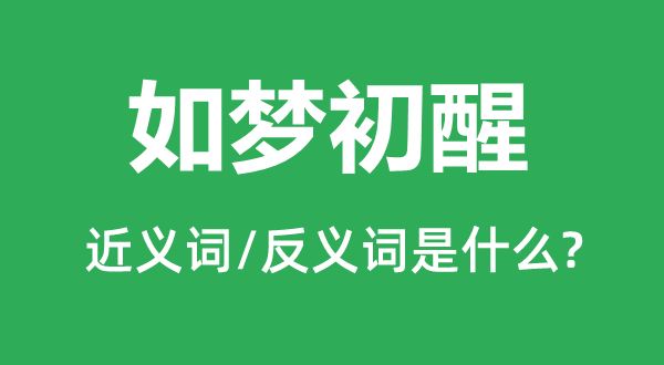 如夢初醒的近義詞和反義詞是什么,如夢初醒是什么意思