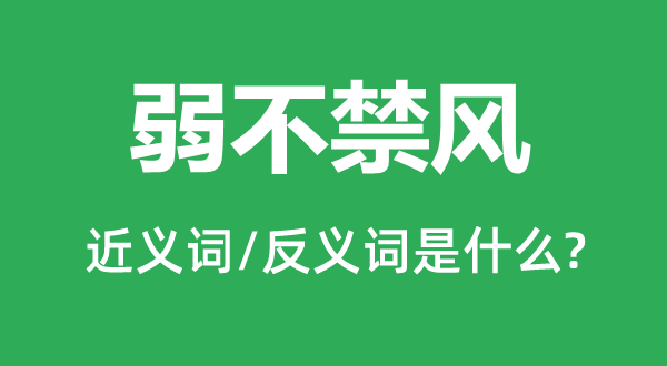 弱不禁風(fēng)的近義詞和反義詞是什么,弱不禁風(fēng)是什么意思