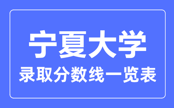 2023年高考多少分能上寧夏大學(xué)？附各省錄取分?jǐn)?shù)線