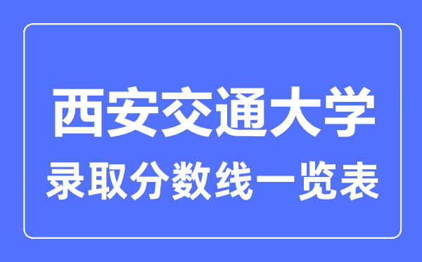 2023年高考多少分能上西安交通大學(xué)？附各省錄取分?jǐn)?shù)線