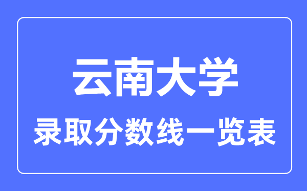 2023年高考多少分能上云南大學？附各省錄取分數(shù)線