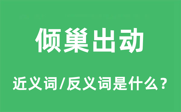 傾巢出動(dòng)的近義詞和反義詞是什么,傾巢出動(dòng)是什么意思