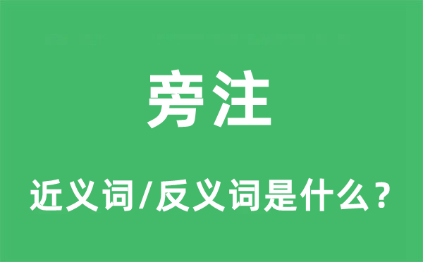旁注的近義詞和反義詞是什么,旁注是什么意思