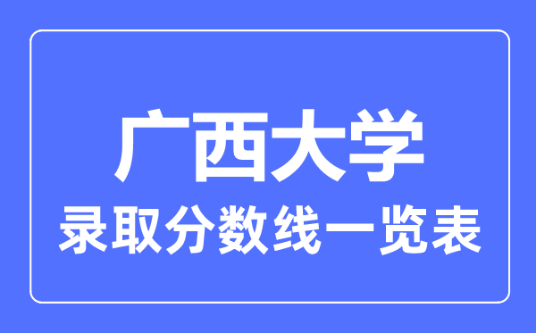 2023年高考多少分能上廣西大學(xué)？附各省錄取分?jǐn)?shù)線
