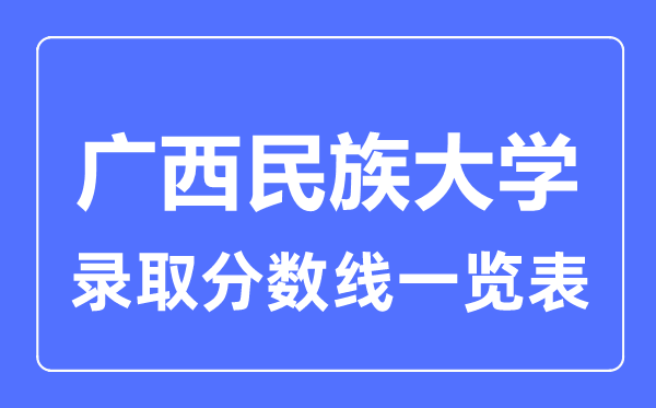 2023年高考多少分能上廣西民族大學(xué)？附各省錄取分?jǐn)?shù)線