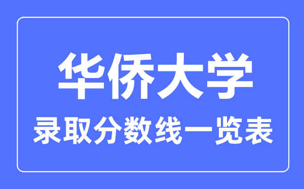 2023年高考多少分能上華僑大學(xué)？附各省錄取分?jǐn)?shù)線
