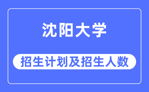 2023年沈陽大學(xué)各省招生計劃及各專業(yè)招生人數(shù)是多少