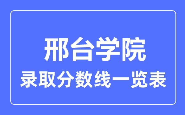 2023年高考多少分能上邢臺(tái)學(xué)院？附各省錄取分?jǐn)?shù)線