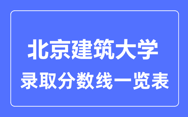 2023年高考多少分能上北京建筑大學(xué)？附各省錄取分?jǐn)?shù)線