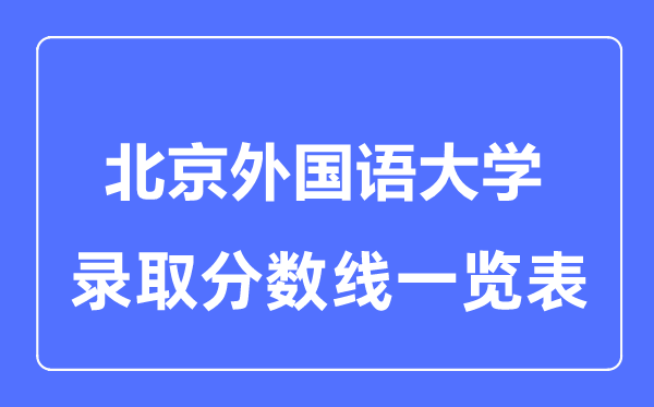 2023年高考多少分能上北京外國(guó)語(yǔ)大學(xué)？附各省錄取分?jǐn)?shù)線
