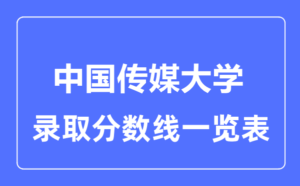 2023年高考多少分能上中國傳媒大學？附各省錄取分數(shù)線
