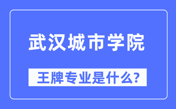 武漢城市學(xué)院王牌專業(yè)是什么,有哪些專業(yè)比較好？