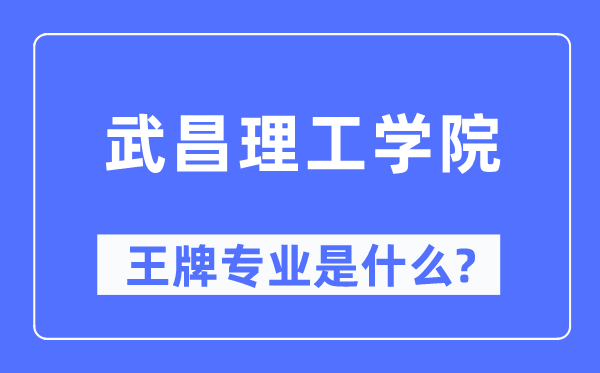 武昌理工學(xué)院王牌專業(yè)是什么,有哪些專業(yè)比較好？