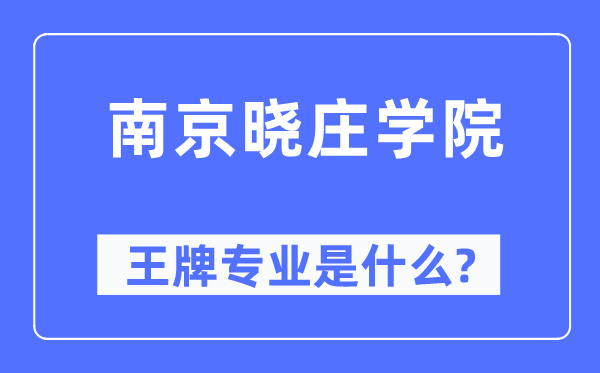 南京曉莊學(xué)院王牌專業(yè)是什么,有哪些專業(yè)比較好？