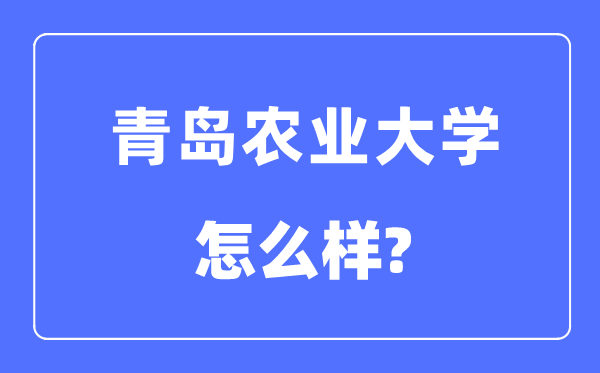 青島農(nóng)業(yè)大學(xué)是幾本一本還是二本,青島農(nóng)業(yè)大學(xué)怎么樣？