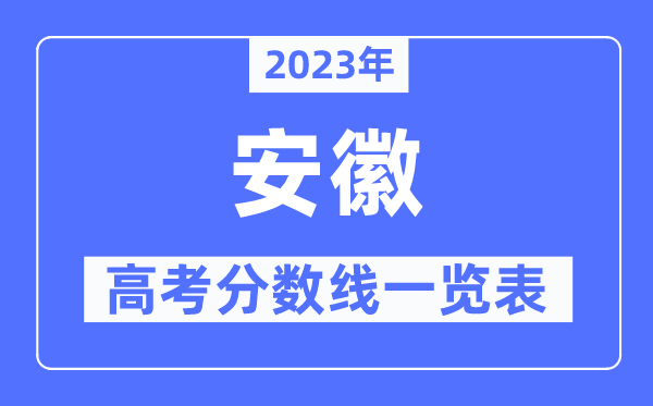 2023年安徽高考分數線一覽表（含一本,二本,專科分數線）