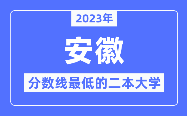 2023年安徽分?jǐn)?shù)線最低的二本大學(xué)有哪些？