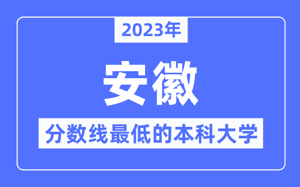 2023年安徽分?jǐn)?shù)線最低的本科大學(xué)有哪些？