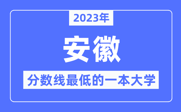 2023年安徽分數線最低的一本大學有哪些？