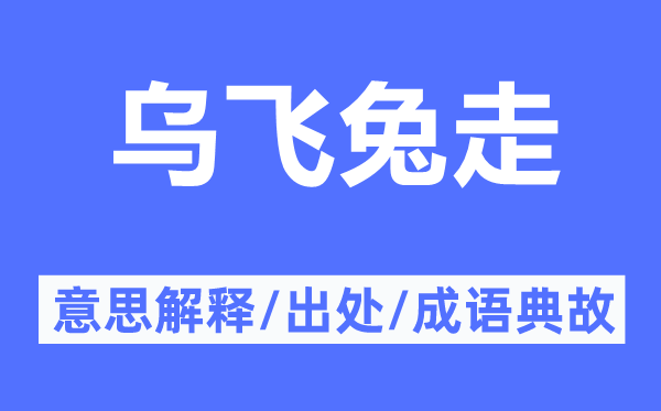 烏飛兔走的意思解釋,烏飛兔走的出處及成語典故