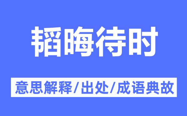 韜晦待時的意思解釋,韜晦待時的出處及成語典故