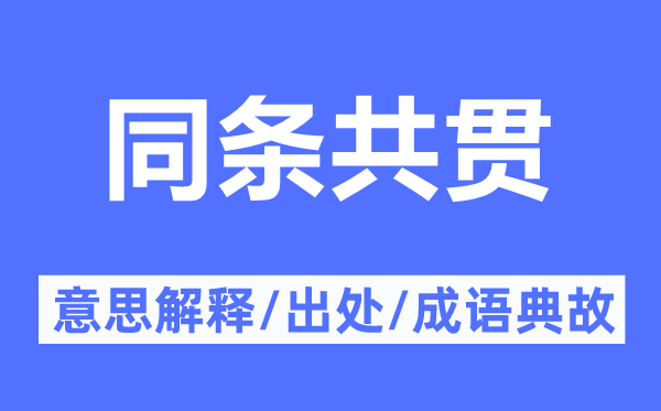 同條共貫的意思解釋,同條共貫的出處及成語典故